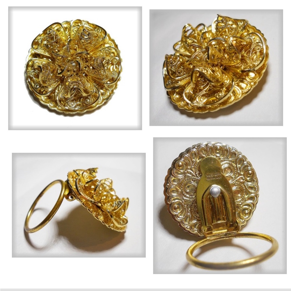 Gorgeous 1960’s vintage gold tone scarf brooch clip!